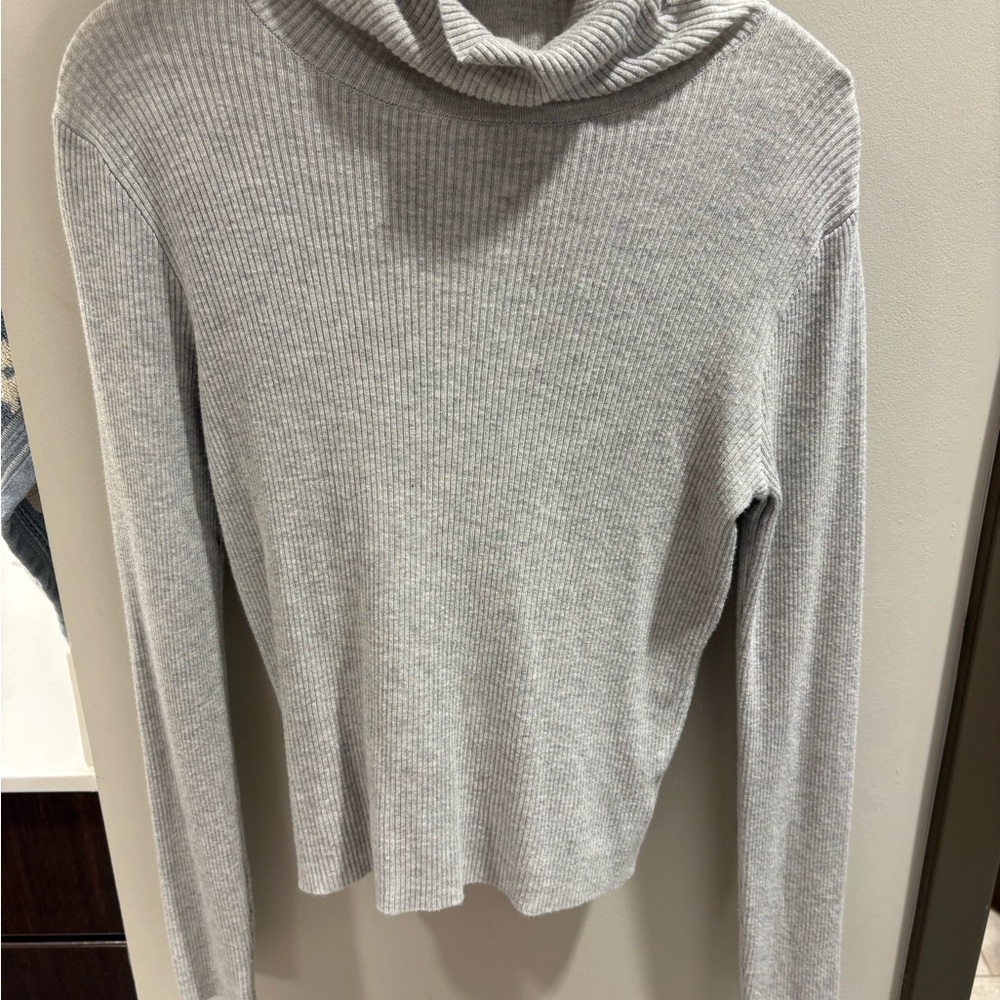 Brandy Melville Light Gray Cowl Neck Sweater